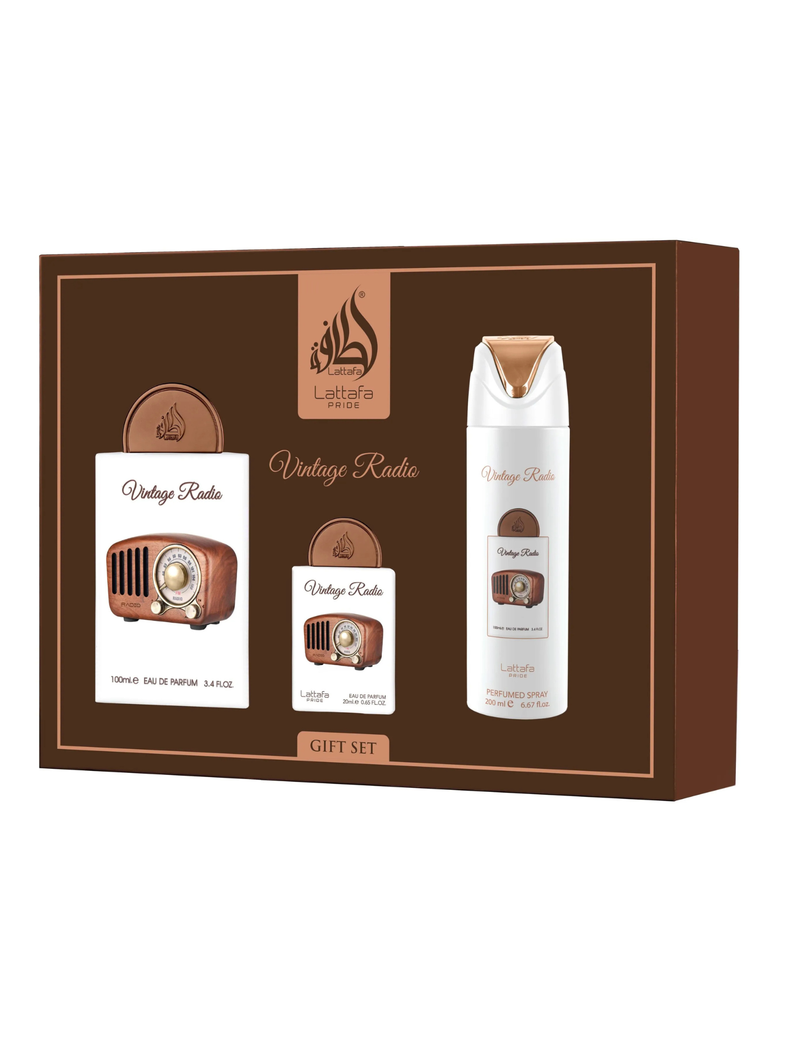 Vintage Radio Gift Set by Lattafa Pride